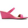 DREAM PAIRS Women Slides Wedge Sandals Square Open Toe Dress Casual Strappy Shoes(Hot Pink-pu)