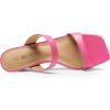 DREAM PAIRS Women Slides Wedge Sandals Square Open Toe Dress Casual Strappy Shoes(Hot Pink-pu)