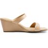 DREAM PAIRS Women Slides Wedge Sandals Square Open Toe Dress Casual Strappy Shoes(Nude)