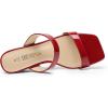 DREAM PAIRS Women Slides Wedge Sandals Square Open Toe Dress Casual Strappy Shoes(Red-pat)