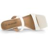 DREAM PAIRS Women Slides Wedge Sandals Square Open Toe Dress Casual Strappy Shoes(White)