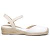 DREAM PAIRS Women’s Closed Toe Elastic Ankle Strap Espadrilles Wedge Sandals(Creamy/White)