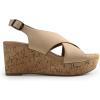 DREAM PAIRS Women’s Comfortable Ankle Strap Platform Wedge Sandals for Women Casual Dressy Summer(Nude)