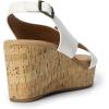 DREAM PAIRS Women’s Comfortable Ankle Strap Platform Wedge Sandals for Women Casual Dressy Summer(White)
