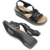 DREAM PAIRS Women’s Comfortable Arch Support Wedge Sandals Open Toe Summer Walking Shoe(Black)