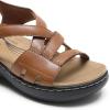 DREAM PAIRS Women’s Comfortable Arch Support Wedge Sandals Open Toe Summer Walking Shoe(Brown)