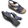 DREAM PAIRS Women’s Comfortable Arch Support Wedge Sandals Open Toe Summer Walking Shoe(Navy)