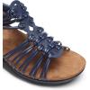 DREAM PAIRS Women’s Comfortable Strappy Low Heel Open Toe Slip-On Wedge Sandals Arch Support for Summer Dressy Shoes(Navy)