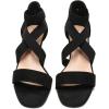 DREAM PAIRS Women’s Elastic Ankle Strap Low Wedge Sandals(Black)