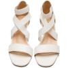 DREAM PAIRS Women’s Elastic Ankle Strap Low Wedge Sandals(White)