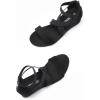 DREAM PAIRS Womens Elastic Ankle Strap Open Toe Platform Wedge Sandals Comfortable Summer Shoes(Black)
