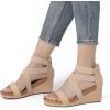 DREAM PAIRS Womens Elastic Ankle Strap Open Toe Platform Wedge Sandals Comfortable Summer Shoes(Nude)