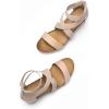 DREAM PAIRS Womens Elastic Ankle Strap Open Toe Platform Wedge Sandals Comfortable Summer Shoes(Nude)