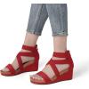 DREAM PAIRS Womens Elastic Ankle Strap Open Toe Platform Wedge Sandals Comfortable Summer Shoes(Red)