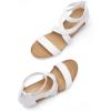 DREAM PAIRS Womens Elastic Ankle Strap Open Toe Platform Wedge Sandals Comfortable Summer Shoes(White)