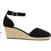 DREAM PAIRS Women’s Espadrilles Closed Toe Ankle Strap Dressy Platform Wedge Sandals(Black-1)