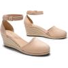 DREAM PAIRS Women’s Espadrilles Closed Toe Ankle Strap Dressy Platform Wedge Sandals(Nude-suede)