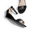 DREAM PAIRS Women’s Ingrid Ankle Strap Low Wedge Sandal(Black)