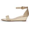 DREAM PAIRS Women’s Ingrid Ankle Strap Low Wedge Sandal(Gold)