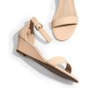 DREAM PAIRS Women’s Ingrid Ankle Strap Low Wedge Sandal(Nude)