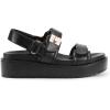 DREAM PAIRS Women’s Low Wedge Sandals Comfortable Arch Support Platform Open toe Casual Dressy Flat Summer Sandals with Adjustable Straps(Black-pu)