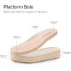 DREAM PAIRS Women’s Low Wedge Sandals Comfortable Arch Support Platform Open toe Casual Dressy Flat Summer Sandals with Adjustable Straps(Natural)