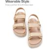 DREAM PAIRS Women’s Low Wedge Sandals Comfortable Arch Support Platform Open toe Casual Dressy Flat Summer Sandals with Adjustable Straps(Natural)