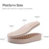 DREAM PAIRS Women’s Low Wedge Sandals Comfortable Arch Support Platform Open toe Casual Dressy Flat Summer Sandals with Adjustable Straps(Nude)