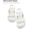 DREAM PAIRS Women’s Low Wedge Sandals Comfortable Arch Support Platform Open toe Casual Dressy Flat Summer Sandals with Adjustable Straps(White)