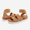 DREAM PAIRS Women’s Open Toe Ankle Strap Espadrille Casual Flatform Platform Wedge Sandals(Camel)