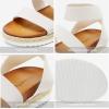 DREAM PAIRS Women’s Open Toe Ankle Strap Espadrille Casual Flatform Platform Wedge Sandals(White)