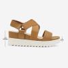 DREAM PAIRS Women’s Open Toe Ankle Strap Platform Wedge Sandals(Camel)