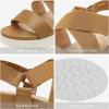 DREAM PAIRS Women’s Open Toe Ankle Strap Platform Wedge Sandals(Camel)