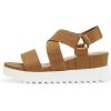 DREAM PAIRS Women’s Open Toe Ankle Strap Platform Wedge Sandals(Camel)
