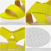 DREAM PAIRS Women’s Open Toe Ankle Strap Platform Wedge Sandals(Neon/Lime)