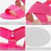 DREAM PAIRS Women’s Open Toe Ankle Strap Platform Wedge Sandals(Neon/Pink)
