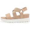 DREAM PAIRS Women’s Open Toe Ankle Strap Platform Wedge Sandals(Nude)