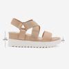 DREAM PAIRS Women’s Open Toe Ankle Strap Platform Wedge Sandals(Nude)