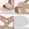 DREAM PAIRS Women’s Open Toe Ankle Strap Platform Wedge Sandals(Nude)