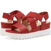 DREAM PAIRS Women’s Open Toe Ankle Strap Platform Wedge Sandals(Red)