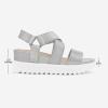 DREAM PAIRS Women’s Open Toe Ankle Strap Platform Wedge Sandals(Silver)