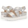 DREAM PAIRS Women’s Open Toe Ankle Strap Platform Wedge Sandals(Silver)