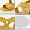 DREAM PAIRS Women’s Open Toe Ankle Strap Platform Wedge Sandals(Yellow)