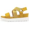 DREAM PAIRS Women’s Open Toe Ankle Strap Platform Wedge Sandals(Yellow)