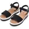 DREAM PAIRS Women’s Open Toe Buckle Ankle Strap Espadrille Platform Wedge Sandals(Black)