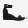 DREAM PAIRS Women’s Open Toe Buckle Ankle Strap Platform Wedge Sandals Summer Shoes.(Black)
