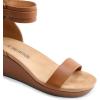 DREAM PAIRS Women’s Open Toe Buckle Ankle Strap Platform Wedge Sandals Summer Shoes.(Camel/Pu)