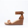 DREAM PAIRS Women’s Open Toe Buckle Ankle Strap Platform Wedge Sandals Summer Shoes.(Camel/Pu)