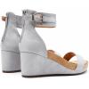 DREAM PAIRS Women’s Open Toe Buckle Ankle Strap Platform Wedge Sandals Summer Shoes.(Grey)