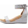 DREAM PAIRS Women’s Open Toe Buckle Ankle Strap Platform Wedge Sandals Summer Shoes.(Grey)